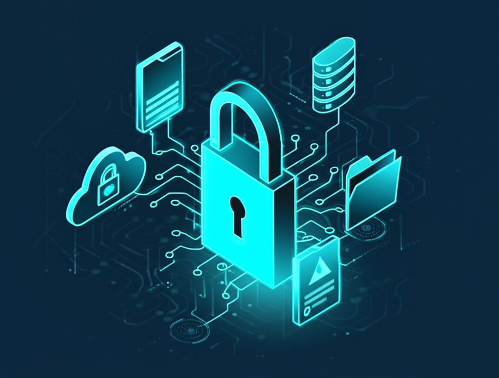 Abstract illustration of secure technology and backups
